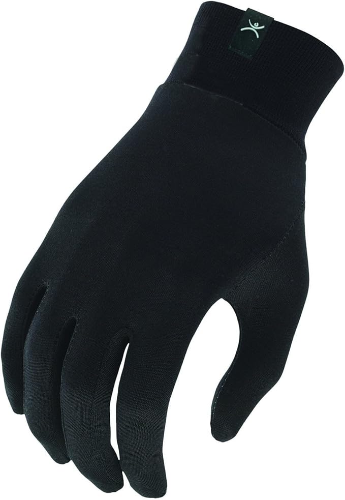 Terramar Adult Thermasilk Liner Winter Gloves for Men and Women Skiing, Hikking, Cold Weather Activities, Black, Medium