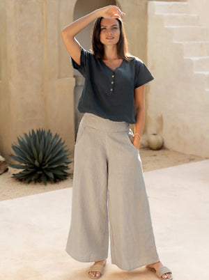 Sadhu French Linen Pants Cinnamon