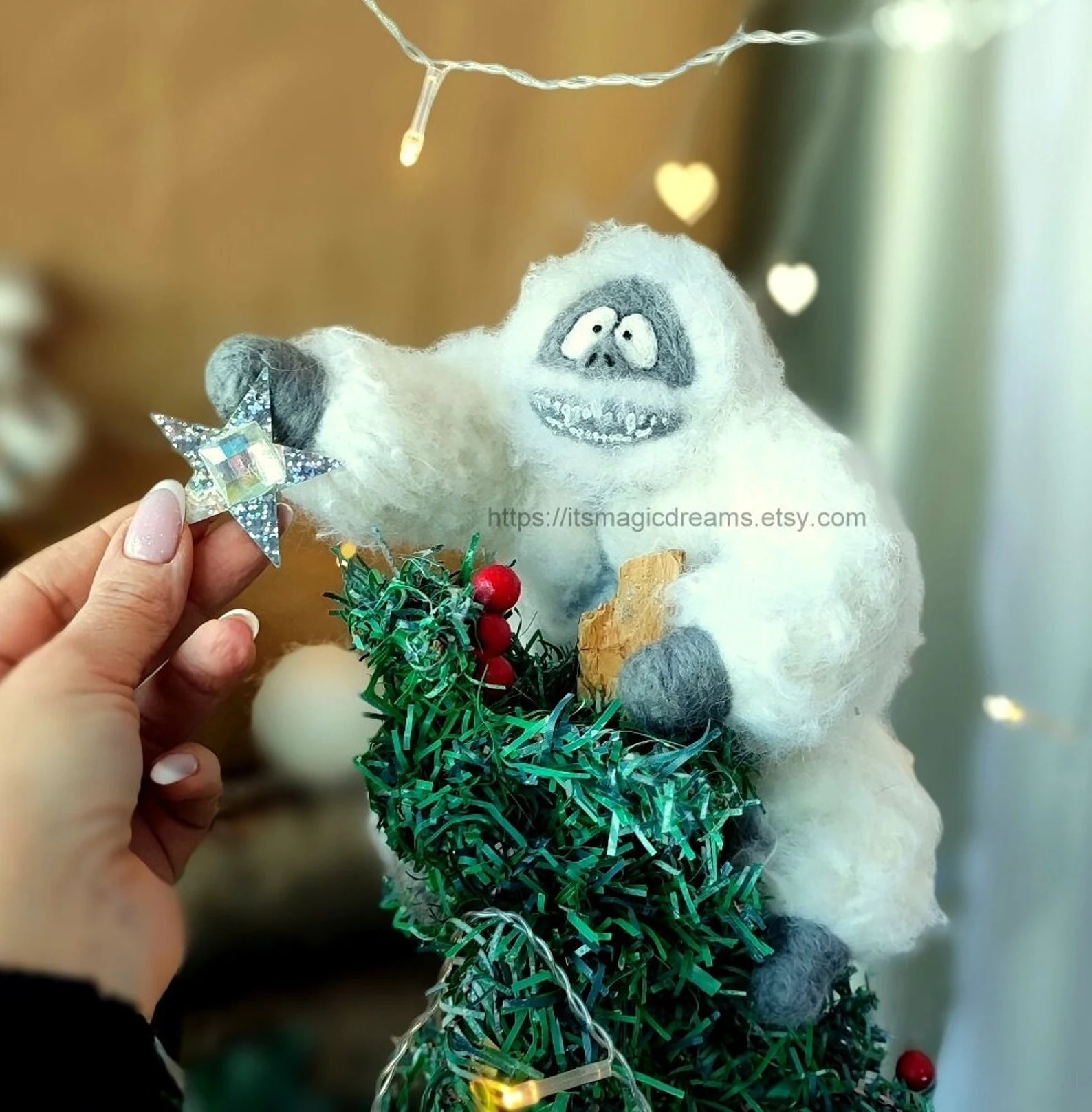 Abominable snowman Christmas tree topper