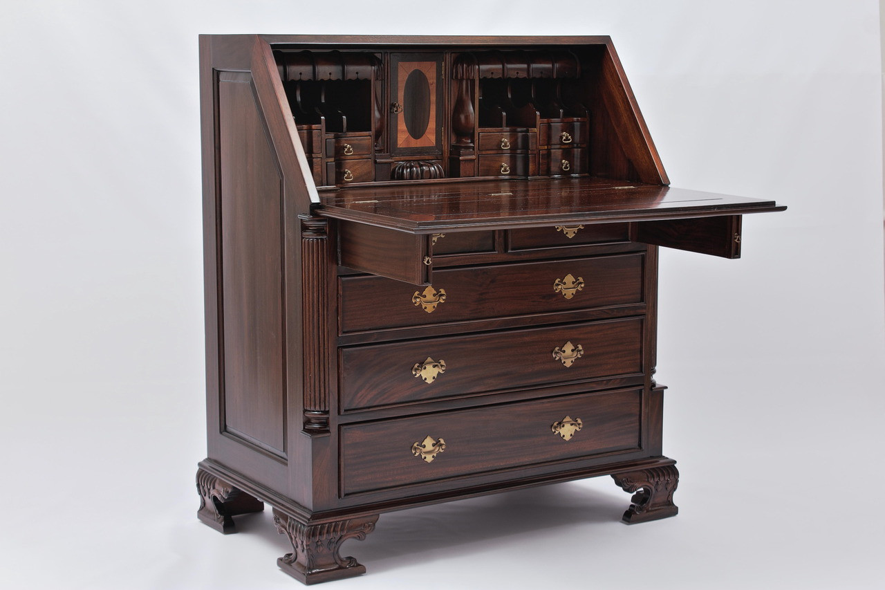 Chippendale Drop-Front Secretary Desk