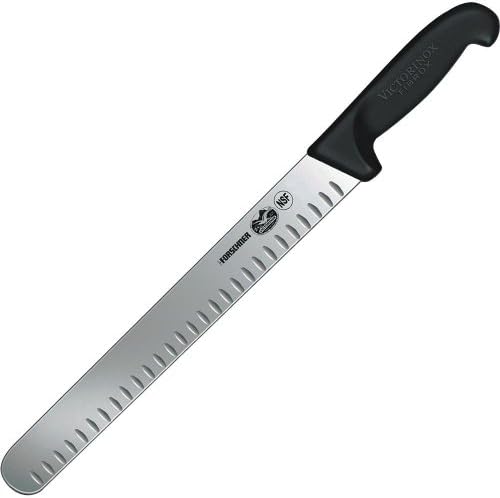 Victorinox Fibrox Pro 12-Inch Slicing Knife with Granton Edge and Black Handle: Carving Knife